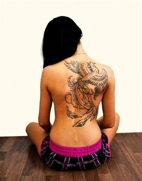 Phoenix bird tattoo--smaller version; same placement. Red Bird Tattoos ...