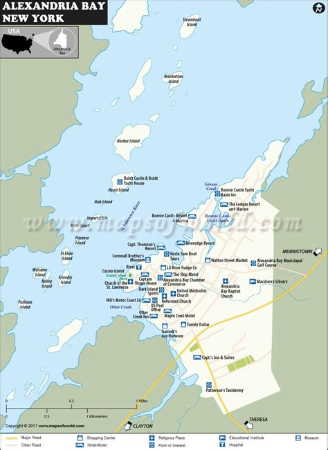 Map of Alexandria Bay Village, New York