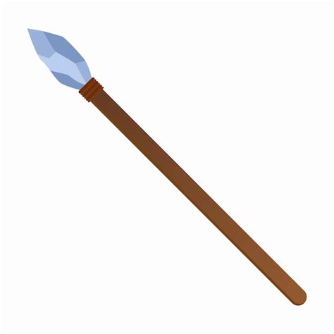 Premium Vector | A cartoon image of a wooden spear with a blue tip.