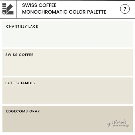 Benjamin Moore Swiss Coffee Color Palette