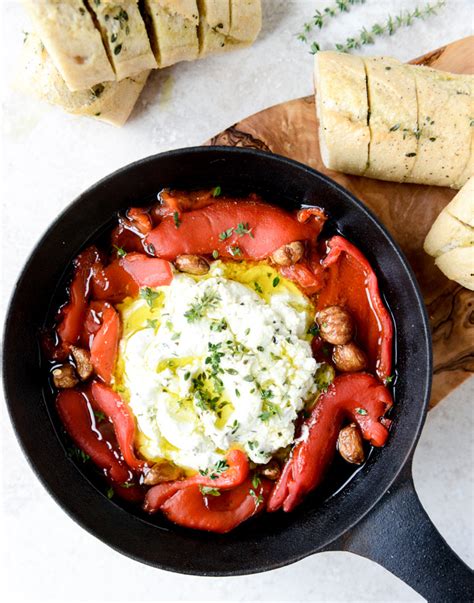 Baked Goat Cheese with Roasted Garlic and Pull Apart Baguettes