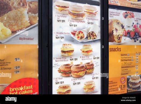 Mcdonalds Breakfast Food Menu