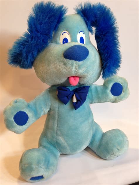 Goffa Vintage Plush Blue Dog Puppy Pooch 16" inch Stuffed Animal Hound Bow Tie - Vintage