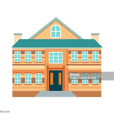 School Building Icon Stock Illustration - Download Image Now - Architecture, Asphalt, Bank ...