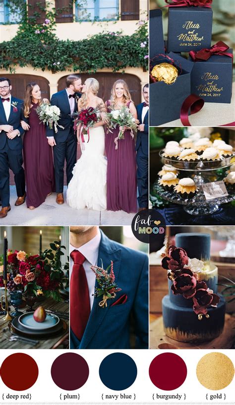 Plum, burgundy and navy blue wedding for fall and winter wedding