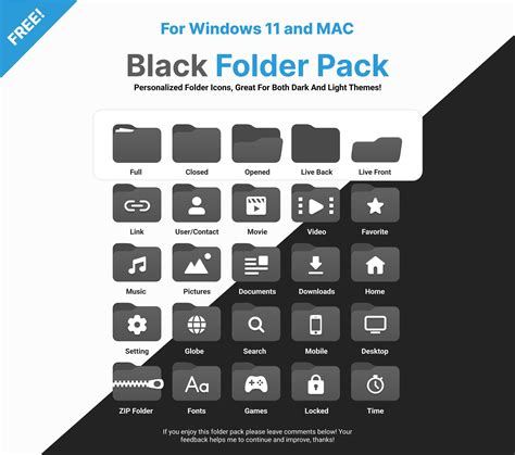 Windows Folder Icon Black