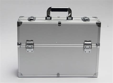 Silver Lockable Aluminum Storage Box , Double Door Open Aluminium Tool Case