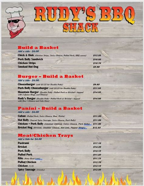 Menu - Rudy's BBQ Shack