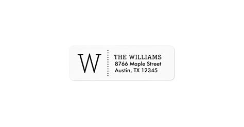 Simple Monogram Return Address Labels | Zazzle.com