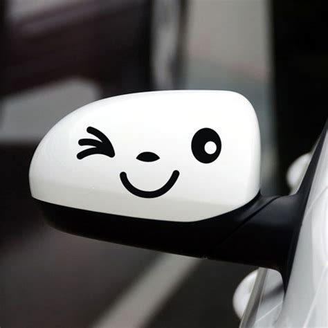 1x Cute Smile Face Car Stickers and Decals Funny Decoration Sticker Car ...