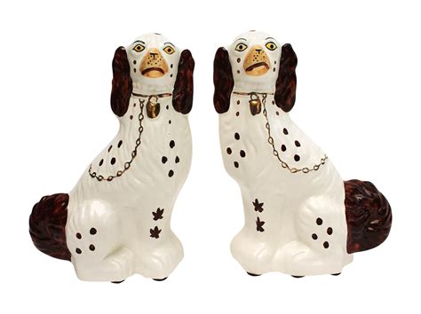 Staffordshire-Style Ceramic Dogs - A Pair | Chairish