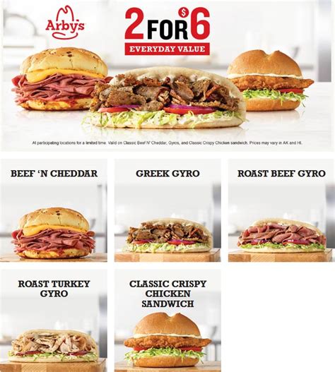 2 gyros, beef n cheddar & chicken sandwiches = $6 at Arbys #arbys | The ...