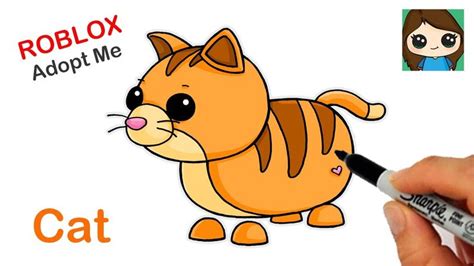 How to Draw a Cat 🐱 Roblox Adopt Me Pet - YouTube | Drawings, Ginger cat art, Drawing lessons