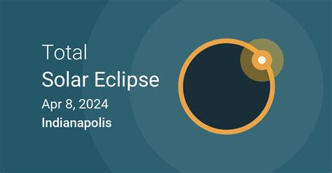 April 8, 2024 Total Solar Eclipse in Indianapolis, Indiana, USA