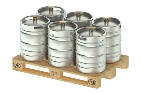 Beer kegs on pallet stock illustration. Illustration of shiny - 58770751