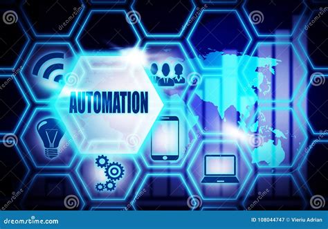 Automation Blue Background Model Concept Stock Illustration ...