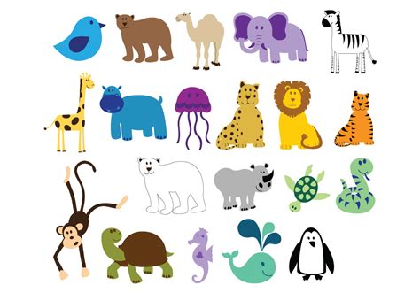 Free Colorful Animals - Download Free Vector Art, Stock Graphics & Images