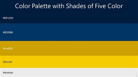 Color Palette With Five Shade Midnight Midnight Blue Buddha Gold ...