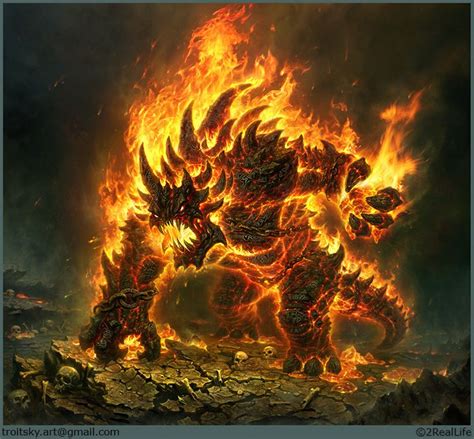 Lava Demon by Ivan Troitsky | Illustration | 2D | CGSociety | Monster concept art, Dark fantasy ...