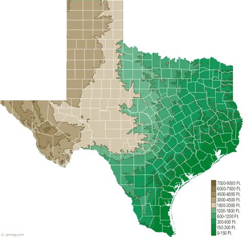 Texas Elevation Map | Texas map, Elevation map, Homesick texan