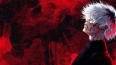 Wallpaper : anime, ken kaneki, red, Tokyo Ghoul, white hair 2560x1440 - Rodriguez Jorge ...
