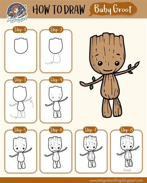 How To Draw Baby Groot - Easy Step By Step Drawing Tutorial