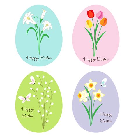 flowers on Easter eggs 334188 Vector Art at Vecteezy