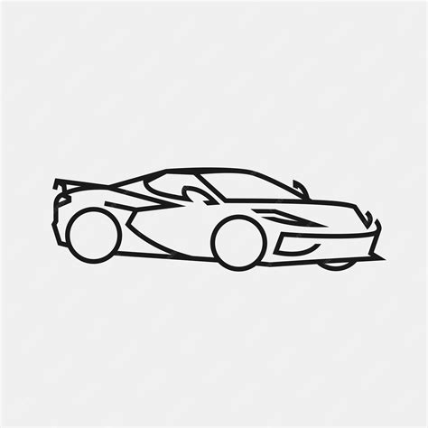 Premium Vector | Line art car logo design vector