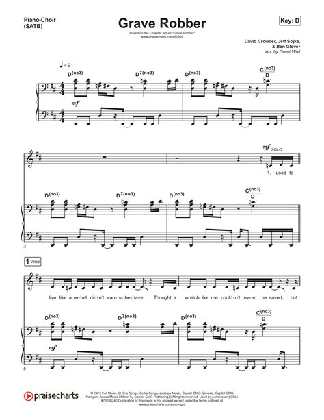 Grave Robber Sheet Music PDF (Crowder) - PraiseCharts