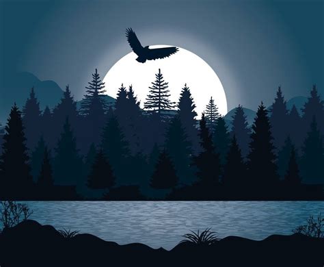 Pin by Deborah Beth Bryant on Moon | Forest illustration, Night forest, Night illustration