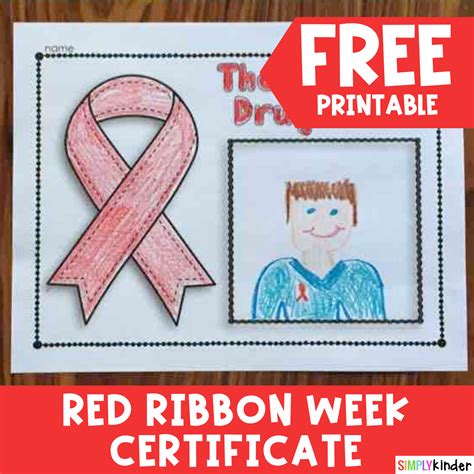 Red Ribbon Week Free Certificate - Simply Kinder