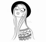 Een Schets Van De Manier Jonge Vrouw Meisje Die Aan Druk Op T Shirt  sketch template
