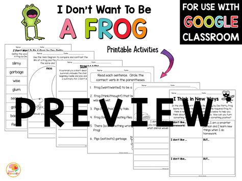 I Don't Want to Be a Frog Literature Unit