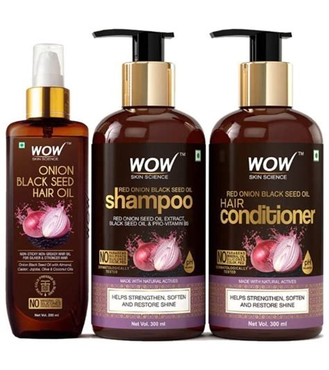 WOW Skin Science Onion Oil Ultimate Hair Care Kit (Shampoo + Hair ...