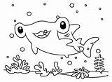 Hammerhead Shark Cute Coloring Page  Free Printable Pages sketch template