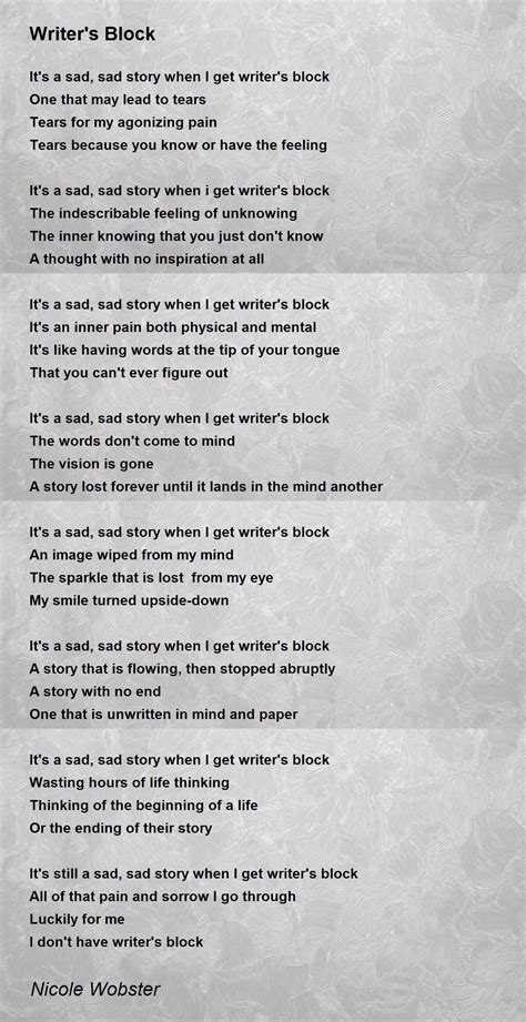 Writer's Block Poem by Nicole Wobster - Poem Hunter