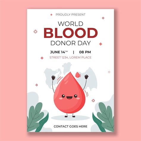 Free Vector | Flat world blood donor day vertical poster template