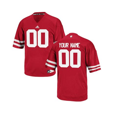 Wisconsin Badgers adidas Youth Custom Replica Football Jersey - Red