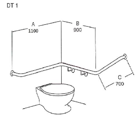 Toilet Grab Rail 30 Degree Wrap Around LH - SureCare