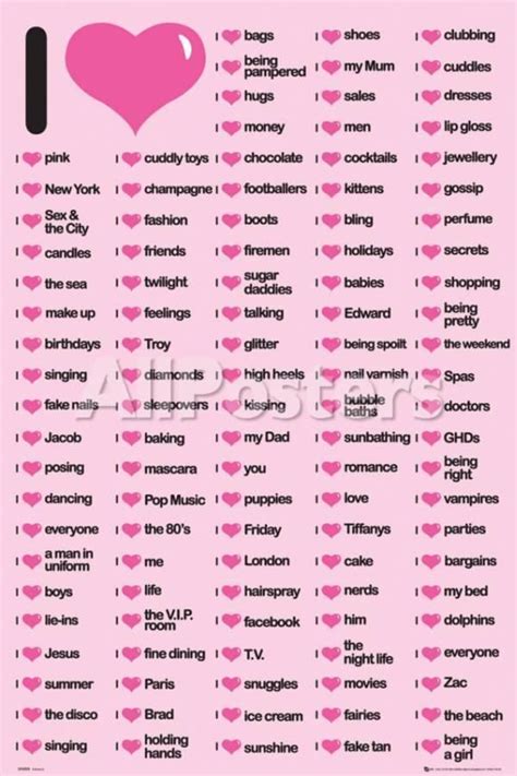 'I Love - Girls' Prints | AllPosters.com | Cute nicknames for ...