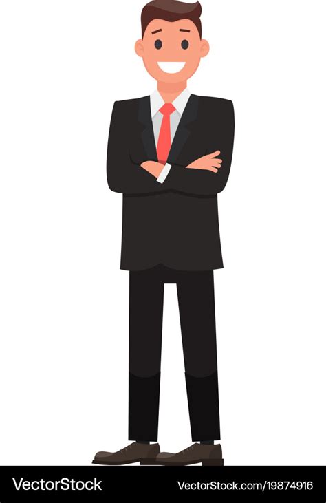 Colorful flat design character businessman Vector Image