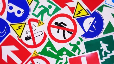 Safety Signs And Symbols, Stock Footage | VideoHive