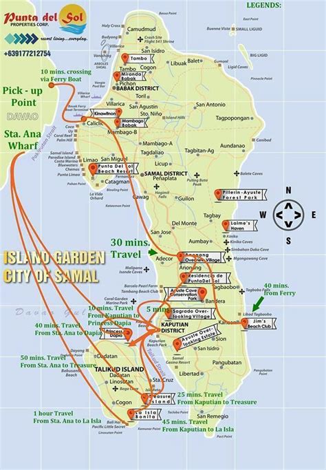 MAP OF SAMAL ISLAND,& THE LOCATION OF THE PROJECTS, | Island map, Philippines travel, Map