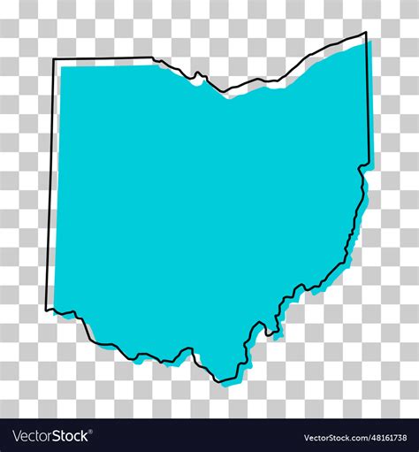 Ohio map shape united states of america flat Vector Image