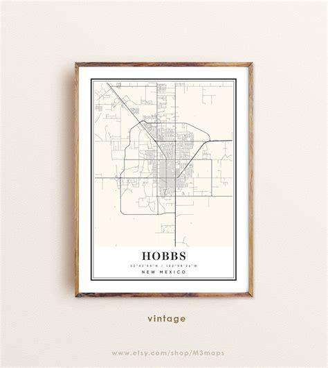 Hobbs New Mexico Map Hobbs NM Map Hobbs City Map Hobbs - Etsy