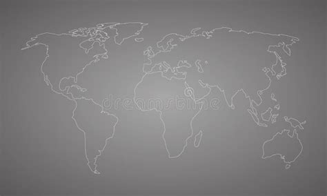 World Map Outline Silhouette with Shadow on Transparent Background Stock Vector - Illustration ...