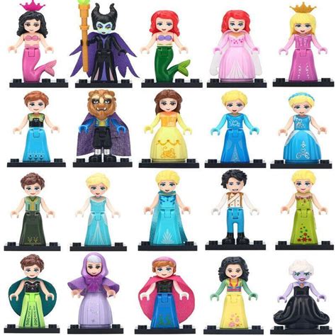 24Pcs/set Disney Princess Minifigures Mini Doll Full Collection Girl ...