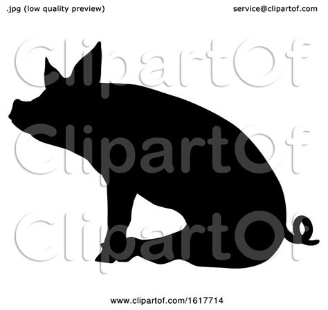 Pig Silhouette Farm Animal by AtStockIllustration #1617714