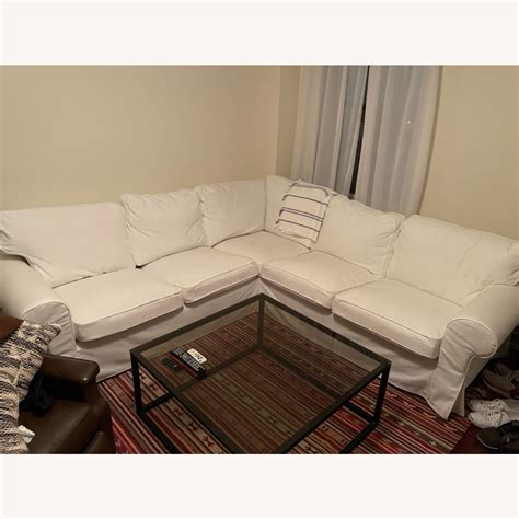 IKEA White Sectional Sofa - AptDeco