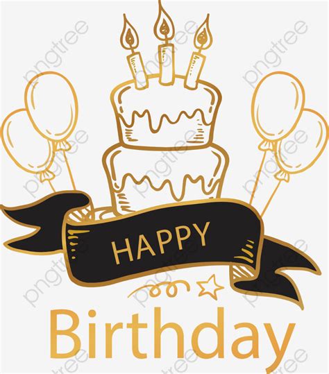 Download High Quality birthday cake clipart gold Transparent PNG Images ...